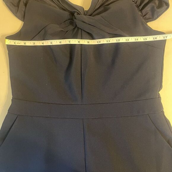 adelyn rae womens navy jumpsuit romper size large twist front formal office - Picture 8 of 11